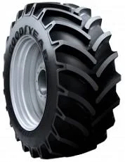 LSW1100/45R46 Goodyear Farm Optitrac R-1W on Case IH Silver Mist 20-Hole Formed Plate