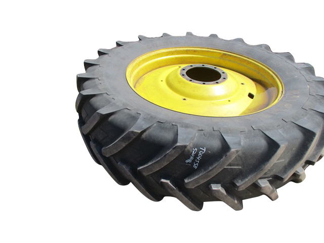 520/85R46 Michelin AgriBib R-1W on John Deere Yellow 10-Hole Formed Plate 65%