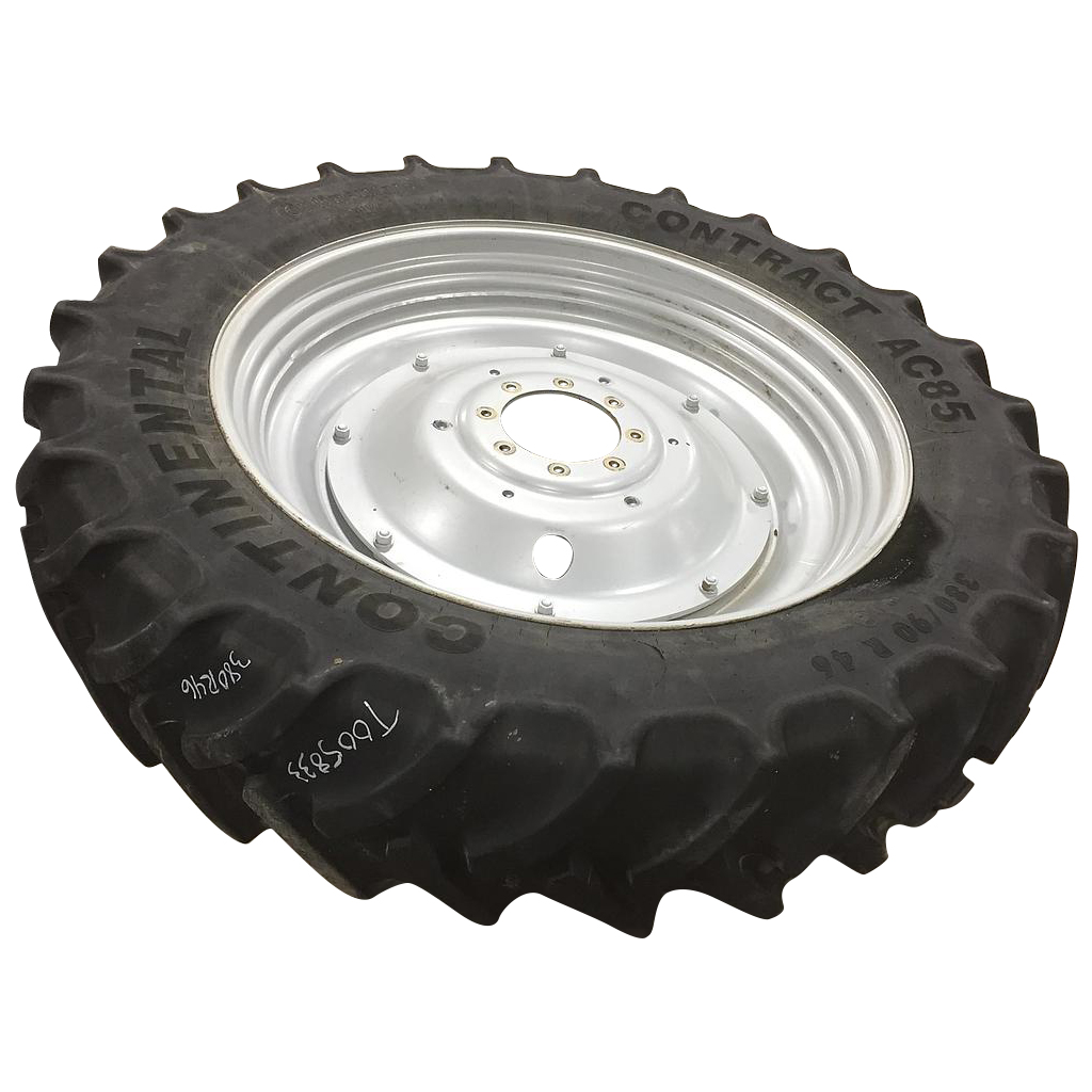 380/90R46 Continental AC85 Contract R-1W on Agco Corp Gray 8-Hole Stub Disc 65%