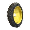 380/90R54 Goodyear Farm DT800 Super Traction R-1W on John Deere Yellow 10-Hole Formed Plate W/Weight Holes 55%