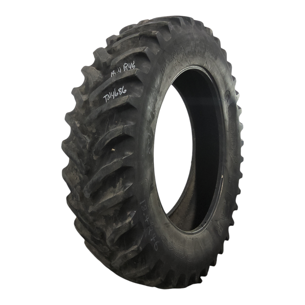 USED 18.4R46 Goodyear Farm Dyna Torque Radial R-1 155A8 60% for
