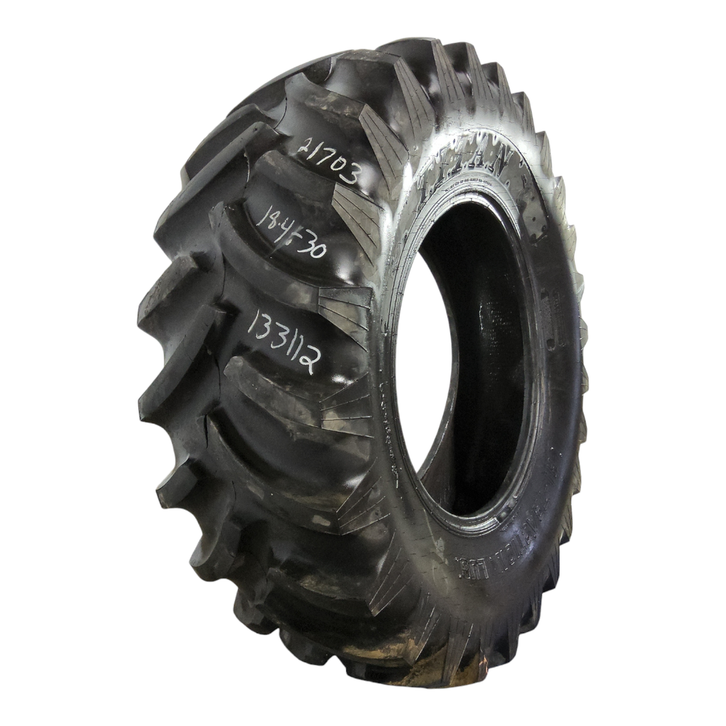 USED 18.4-30 Titan Farm Hi Traction Lug R-1 C (6 Ply), 80% for