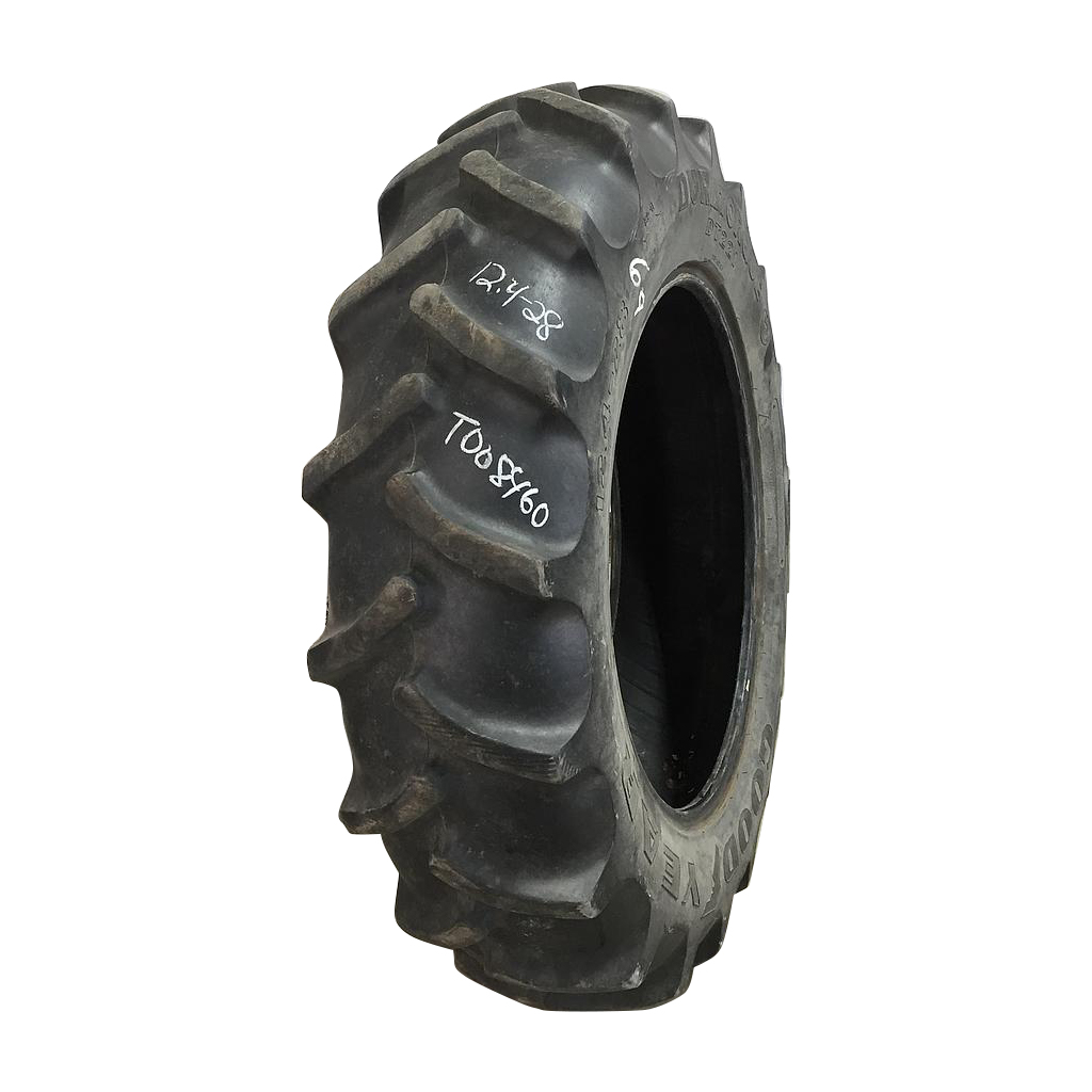 USED 12.4-28 Goodyear Farm Dura Torque R-1 B (4 Ply), 70% for Sale