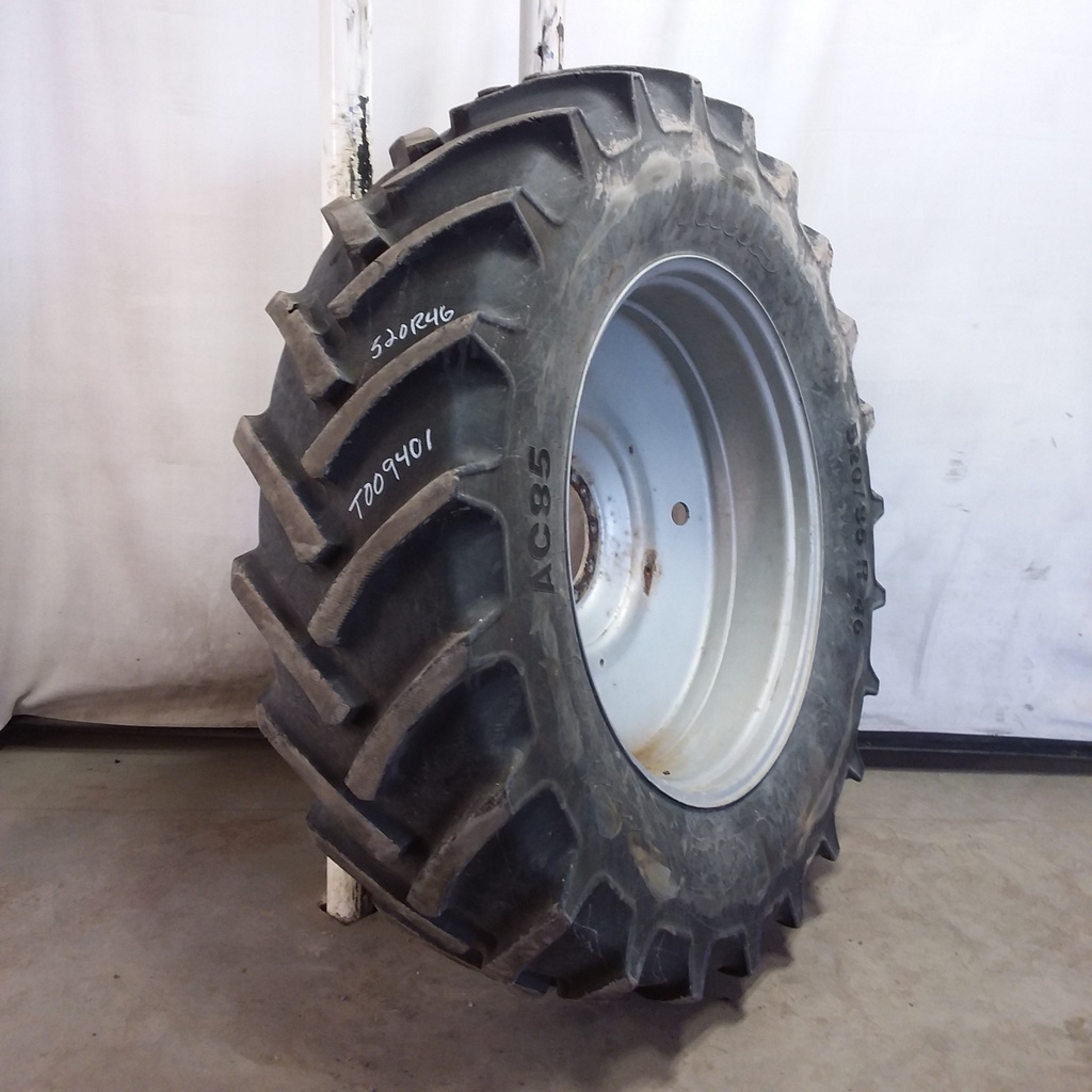 480/70R34 Mitas HC70 R-1W on Case IH Silver Mist/Black 12-Hole Waffle Wheel (Groups of 3 bolts) 70%