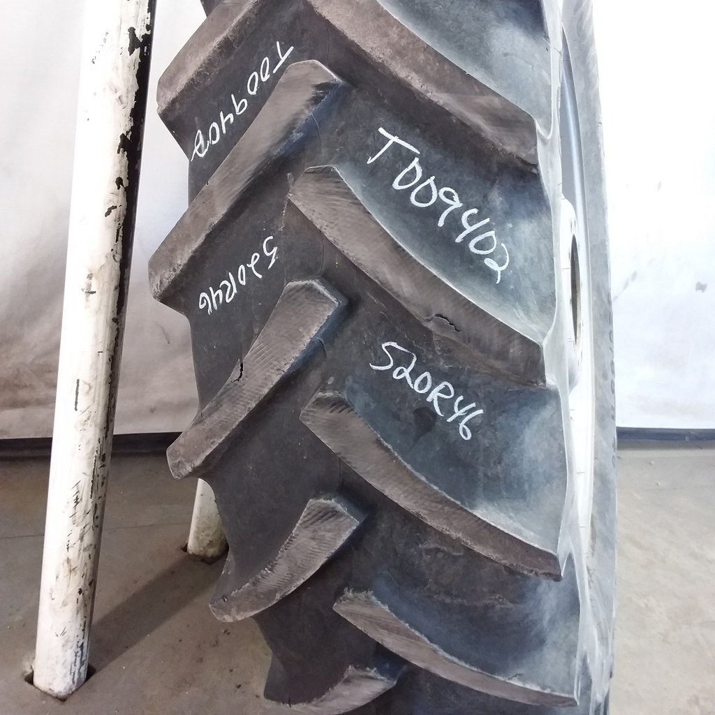520/85R46 Mitas AC85 Radial R-1W on Case IH Silver Mist 10-Hole Formed Plate W/Weight Holes 60%