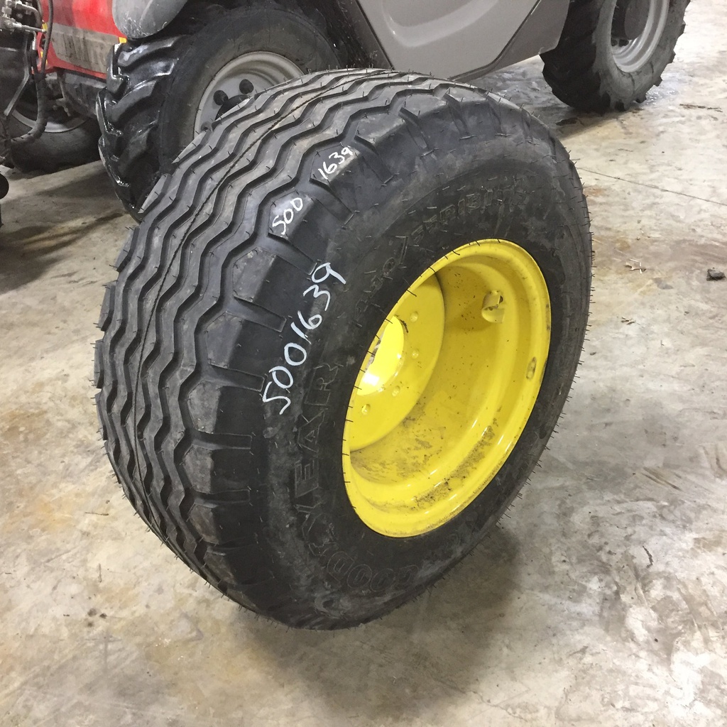 440/55R18 Goodyear Farm Implement Radial FS24 I-1 on John Deere Yellow 8-Hole Formed Plate 99%