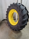 480/70R34 Firestone Performer 70 R-1W on John Deere Yellow 8-Hole Stub Disc 85%