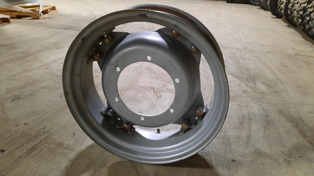 8"W x 24"D, Case IH Silver Mist Rim with Clamp/Loop Style (groups of 2 bolts)