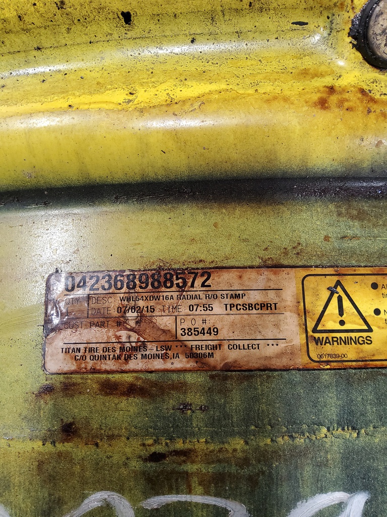 16"W x 54"D, John Deere Yellow 12-Hole Stub Disc