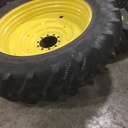 480/80R50 Michelin AgriBib R-1W on John Deere Yellow 10-Hole Formed Plate W/Weight Holes 70%