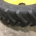 480/80R50 Michelin AgriBib R-1W on John Deere Yellow 10-Hole Formed Plate W/Weight Holes 70%