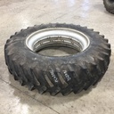 18.4/R42 Firestone Radial All Traction 23 R-1 on John Deere Yellow 0-Hole Double Bevel 38" Cast 65%