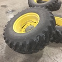 420/85R26 Goodyear Farm Dyna Torque Radial R-1 on John Deere Yellow 10-Hole Waffle Wheel (Groups of 2 bolts) 65%
