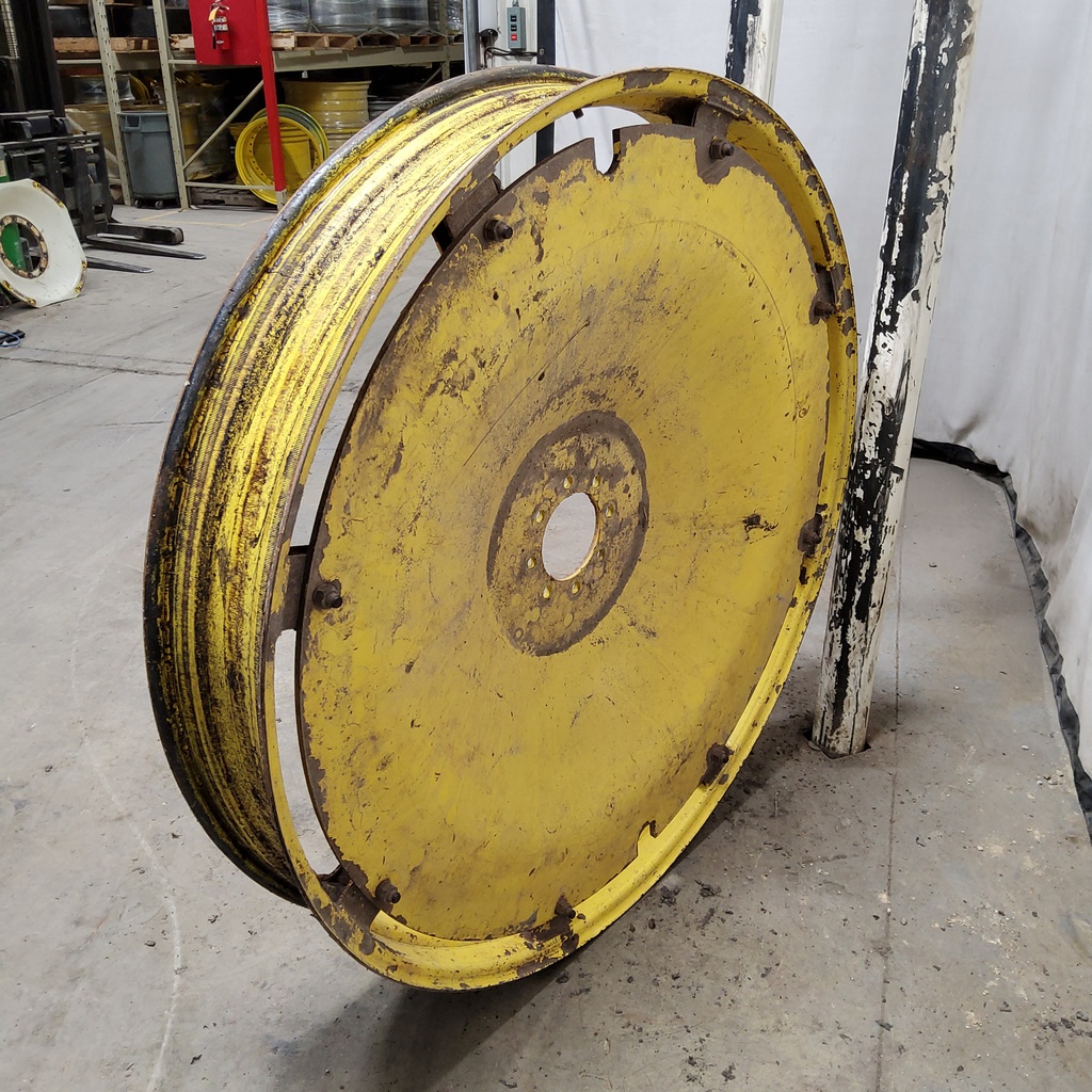 8"W x 54"D Rim with Clamp/U-Clamp/Rim with Clamp/Loop Style Rim with 8-Hole Center, John Deere Yellow
