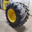LSW 1000/40R32 Goodyear Farm Optitrac R-1W on John Deere Yellow 12-Hole Formed Plate 85%