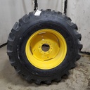 440/80-24 Galaxy Super Industrial Lug R-4 on John Deere Yellow 8-Hole Stamped Plate 99%