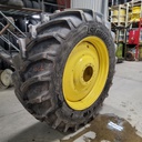 LSW 800/55R46 Goodyear Farm DT830 Optitrac R-1W on John Deere Yellow 10-Hole Formed Plate W/Weight Holes 95%