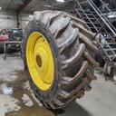 LSW 800/55R46 Goodyear Farm DT830 Optitrac R-1W on John Deere Yellow 10-Hole Formed Plate W/Weight Holes 95%