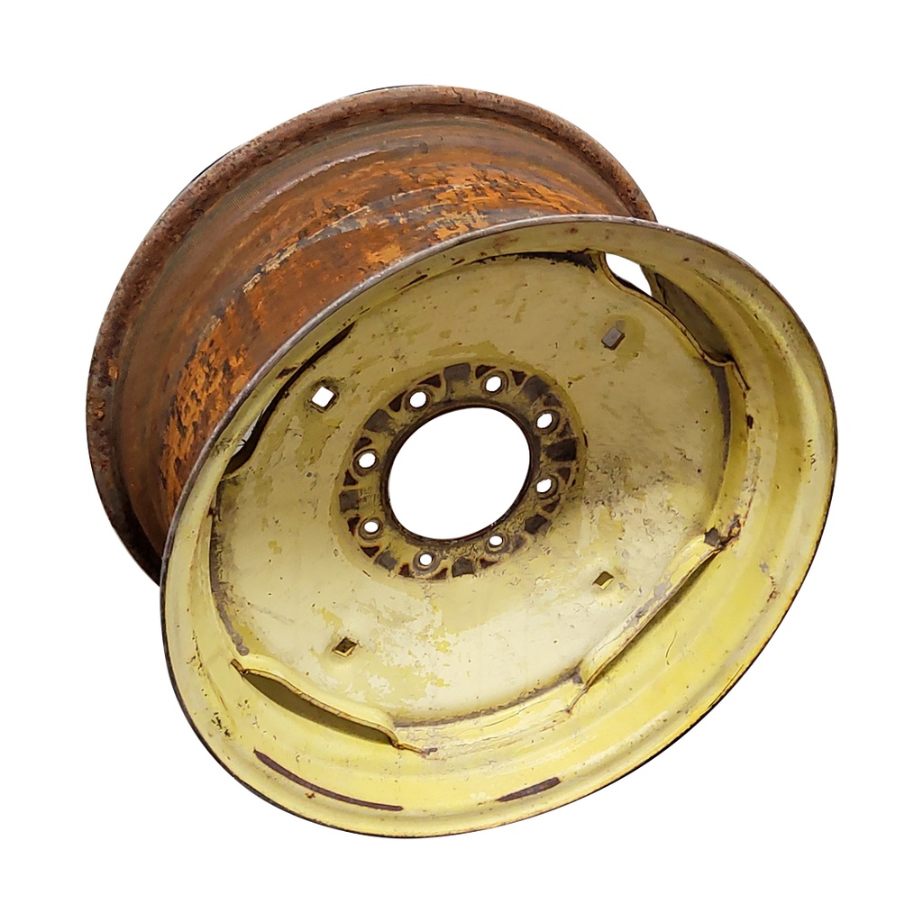 12"W x 24"D, John Deere Yellow 8-Hole Stamped Plate