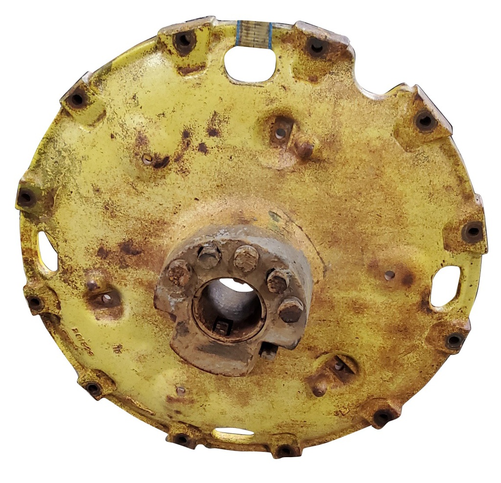 12-Hole Double Bevel 34" Cast Center for 34" Rim, John Deere Yellow