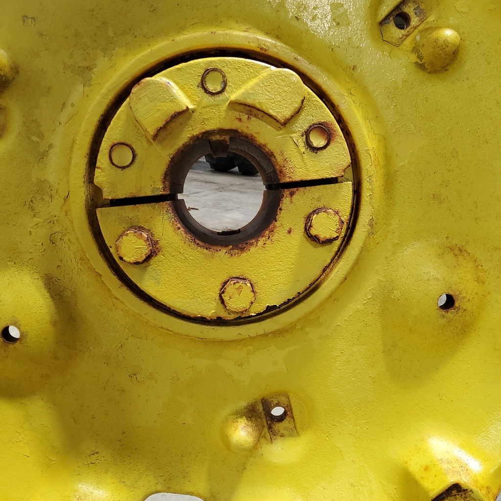 12-Hole Double Bevel 34" Cast Center for 34" Rim, John Deere Yellow