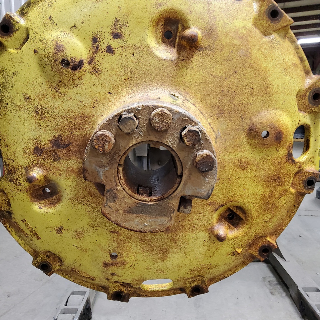 12-Hole Double Bevel 34" Cast Center for 34" Rim, John Deere Yellow