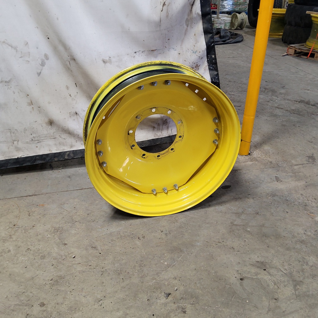 10"W x 34"D, John Deere Yellow 12-Hole Waffle Wheel (Groups of 3 bolts)