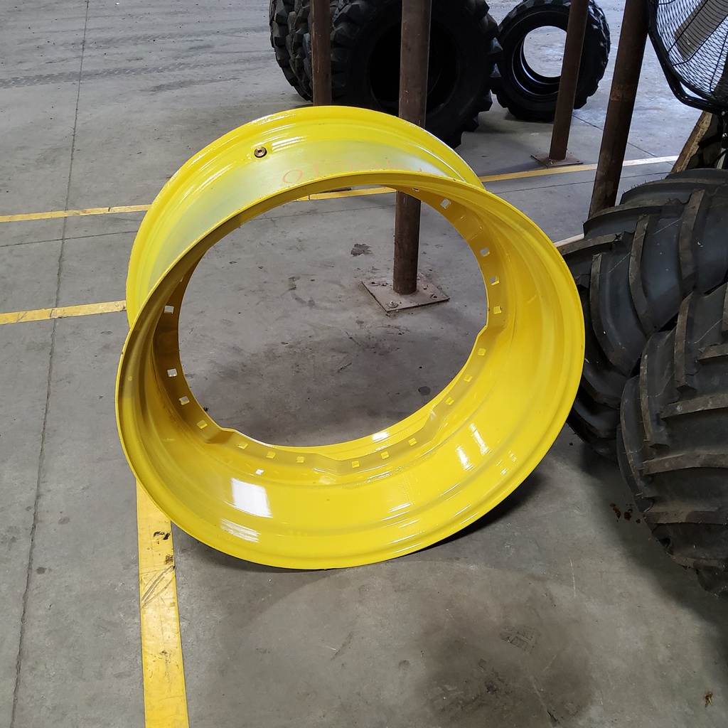 15"W x 34"D, John Deere Yellow 12-Hole Waffle Wheel (Groups of 3 bolts)