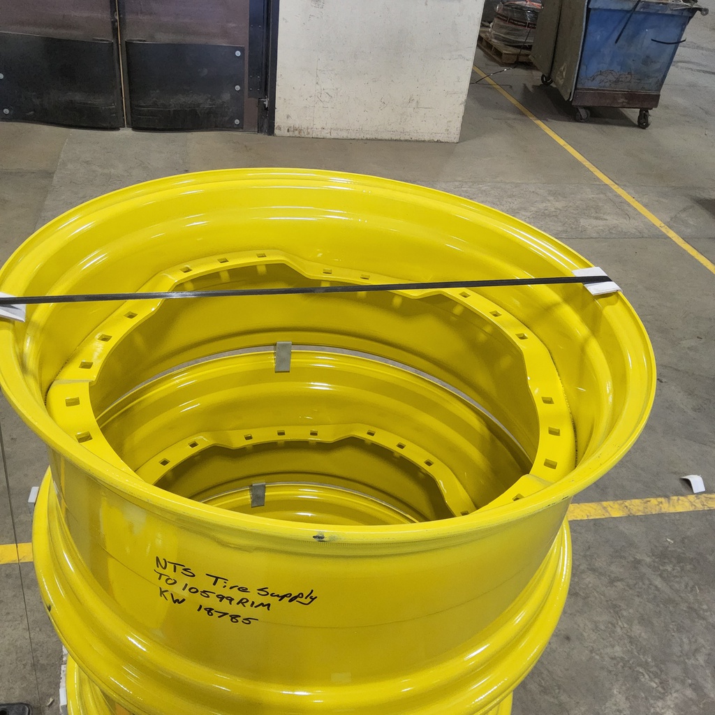 15"W x 34"D, John Deere Yellow 12-Hole Waffle Wheel (Groups of 3 bolts)