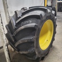 LSW 1100/35R32 Goodyear Farm Optitrac R-1W on John Deere Yellow 12-Hole Formed Plate 80%