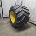LSW 1100/35R32 Goodyear Farm Optitrac R-1W on John Deere Yellow 12-Hole Formed Plate 80%