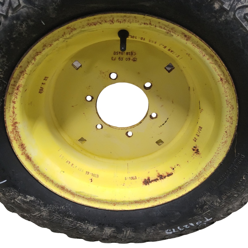 10"W x 15"D, John Deere Yellow 6-Hole Flat Plate