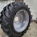 LSW 800/55R46 Goodyear Farm DT830 Optitrac R-1W on Case IH Silver Mist 10-Hole Formed Plate W/Weight Holes 99%