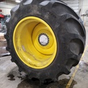 LSW 1250/35R46 Goodyear Farm Custom Flo Grip R-2 on John Deere Yellow 20-Hole Formed Plate 85%