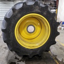 LSW 1250/35R46 Goodyear Farm Custom Flo Grip R-2 on John Deere Yellow 20-Hole Formed Plate 85%