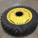 320/85R34 Goodyear Farm Dyna Torque Radial FWA R-1 on John Deere Yellow 10-Hole Waffle Wheel (Groups of 3 bolts) 65%
