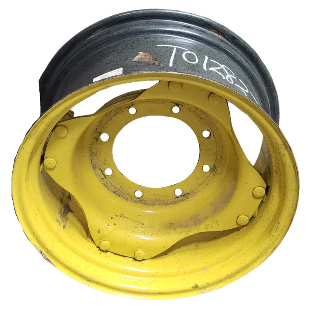 12"W x 24"D, John Deere Yellow 8-Hole Rim with Clamp/U-Clamp (groups of 2 bolts)