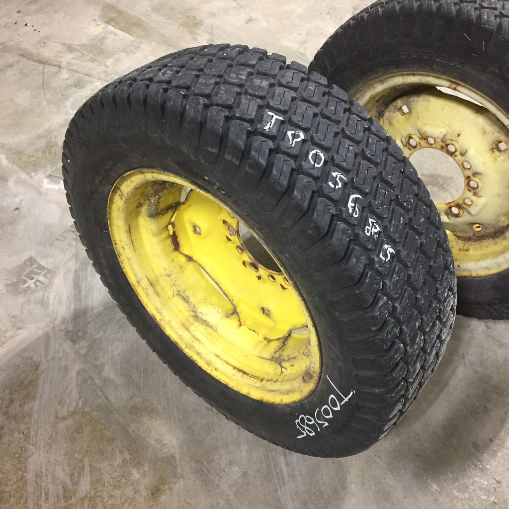 27/8.50-15 Titan Farm Multi Trac C/S NHS  HF-1 on John Deere Yellow 6-Hole Implement 70%