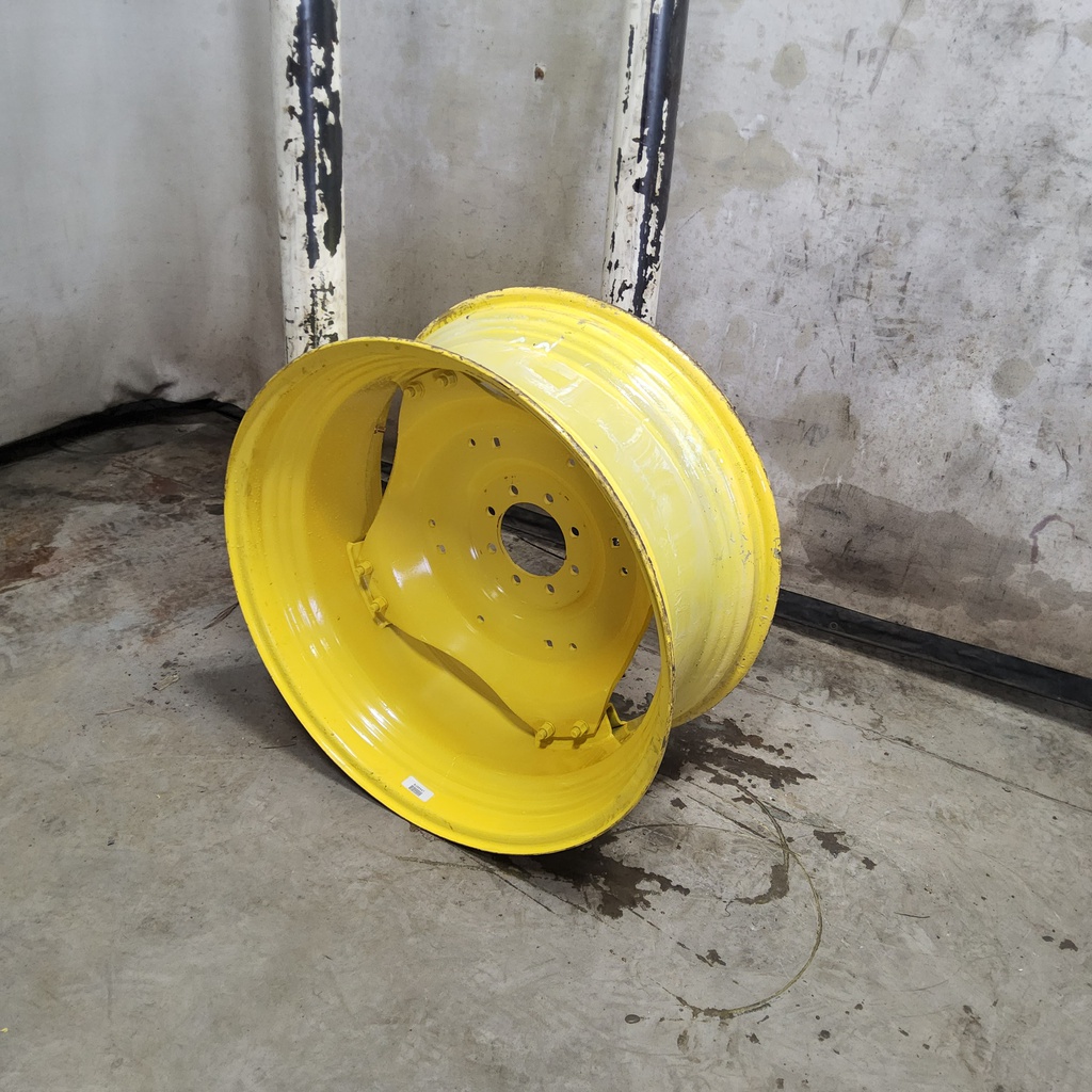 15"W x 34"D, John Deere Yellow 8-Hole Rim with Clamp/U-Clamp (groups of 2 bolts)