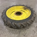 320/80R42 Goodyear Farm DT800 Super Traction R-1W on John Deere Yellow 10-Hole Waffle Wheel (Groups of 3 bolts) 80%