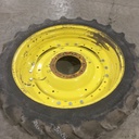 320/80R42 Goodyear Farm DT800 Super Traction R-1W on John Deere Yellow 10-Hole Waffle Wheel (Groups of 3 bolts) 80%
