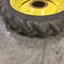 320/80R42 Goodyear Farm DT800 Super Traction R-1W on John Deere Yellow 10-Hole Waffle Wheel (Groups of 3 bolts) 80%