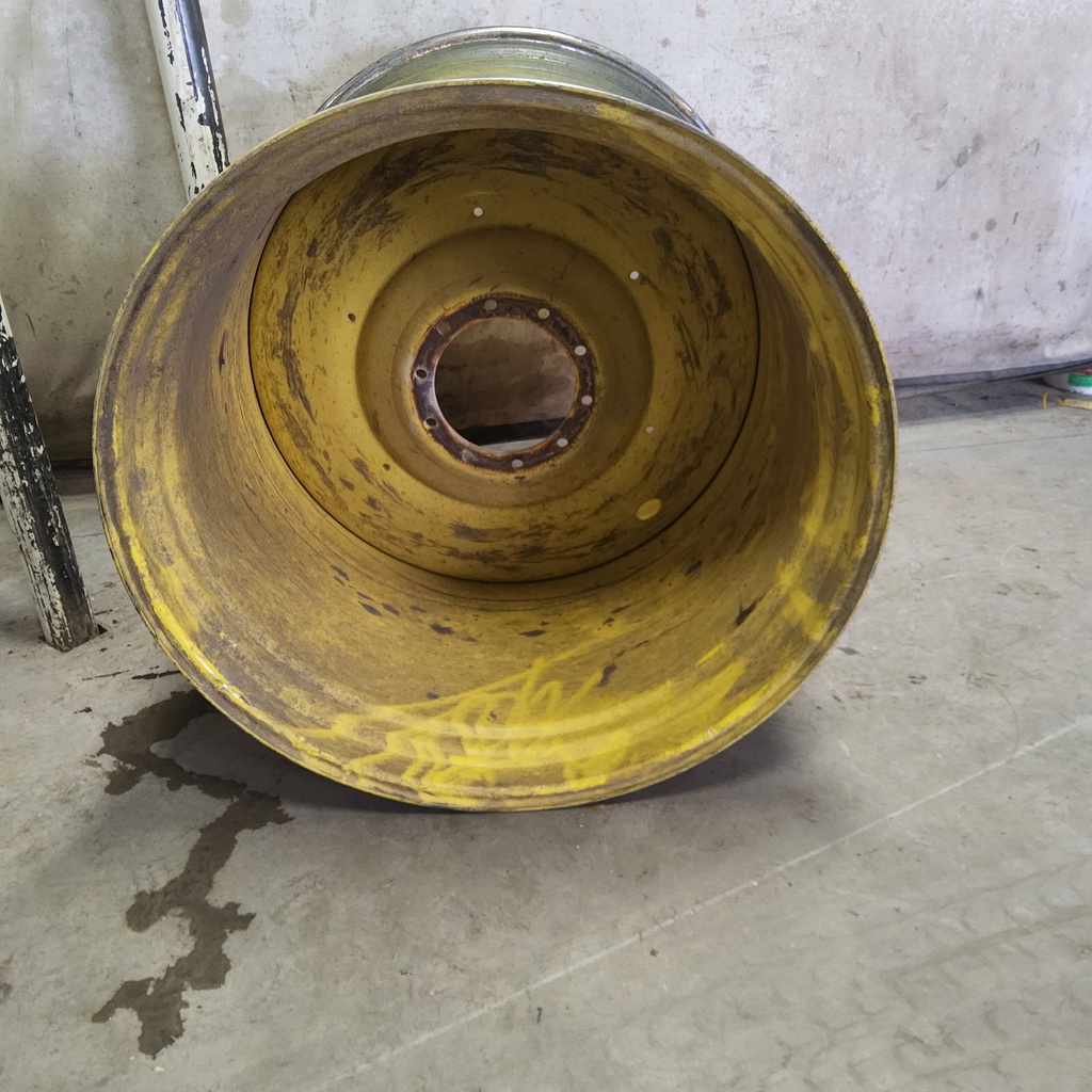 44"W x 46"D, John Deere Yellow 10-Hole Formed Plate W/Weight Holes