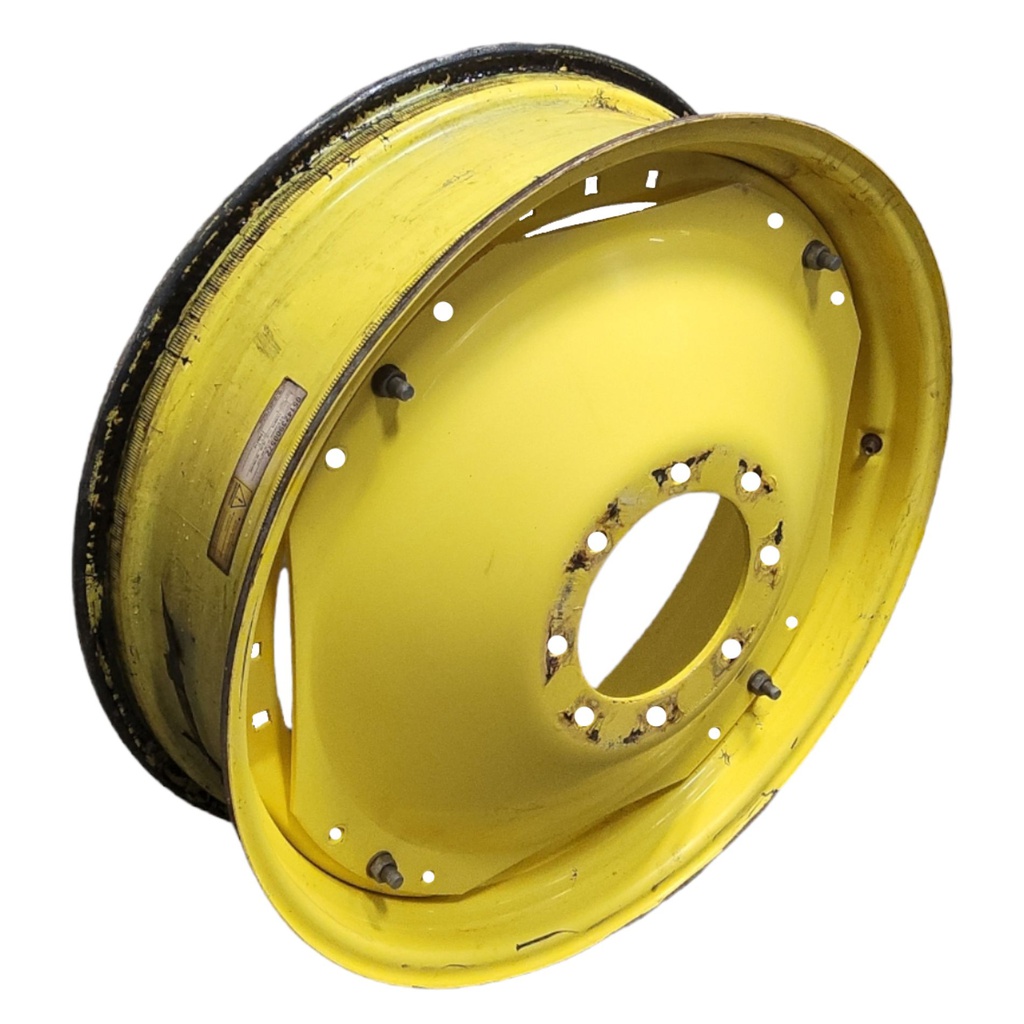 10"W x 34"D, John Deere Yellow 12-Hole Waffle Wheel (Groups of 3 bolts)