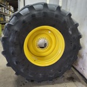 800/70R38 Firestone Maxi Traction R-1W on John Deere Yellow 20-Hole Formed Plate 90%
