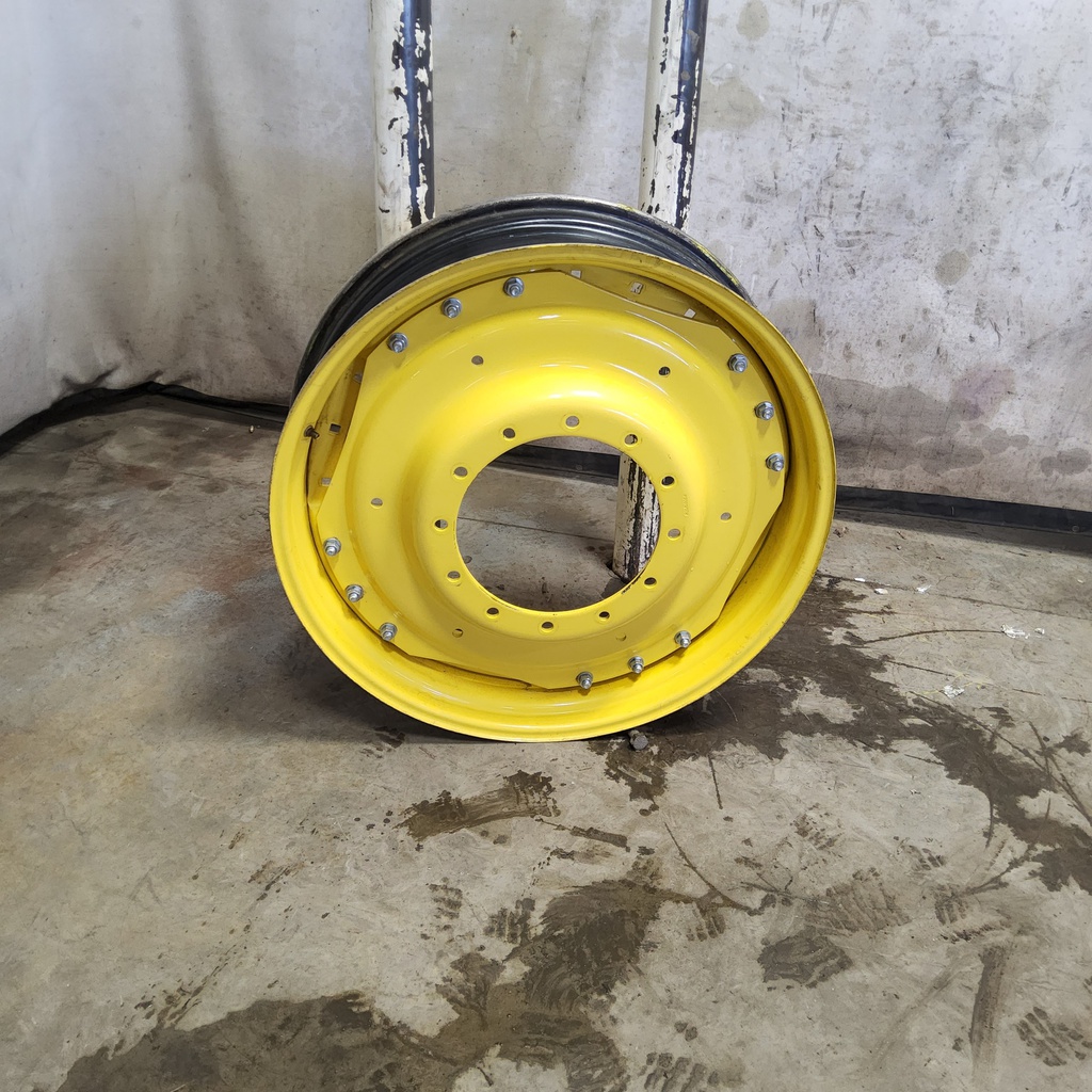 12"W x 38"D, John Deere Yellow 12-Hole Waffle Wheel (Groups of 3 bolts)