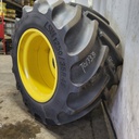 LSW 1250/35R46 Goodyear Farm Custom Flo Grip R-2 on John Deere Yellow 20-Hole Formed Plate 85%