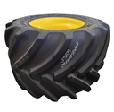 LSW 1000/45R32 Goodyear Farm Optitrac R-1W on John Deere Yellow 12-Hole Formed Plate
