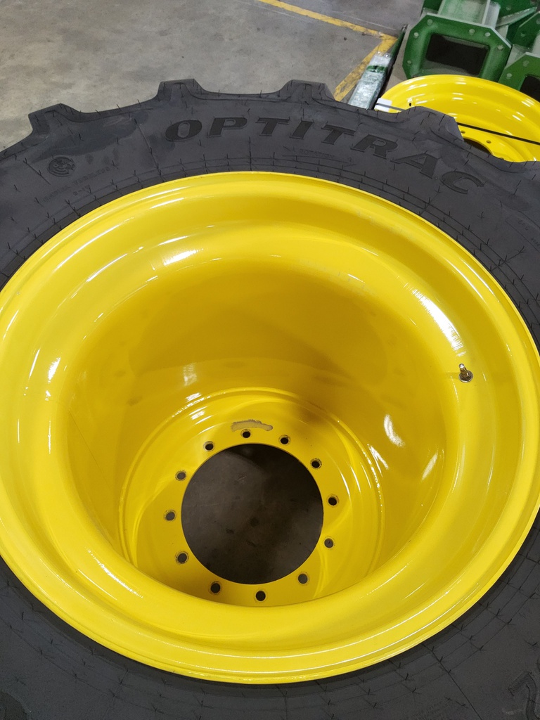 LSW 1000/45R32 Goodyear Farm Optitrac R-1W on John Deere Yellow 12-Hole Formed Plate