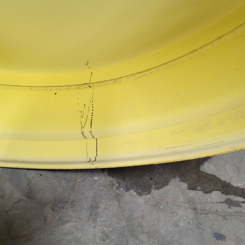 12"W x 54"D, John Deere Yellow 10-Hole Formed Plate W/Weight Holes